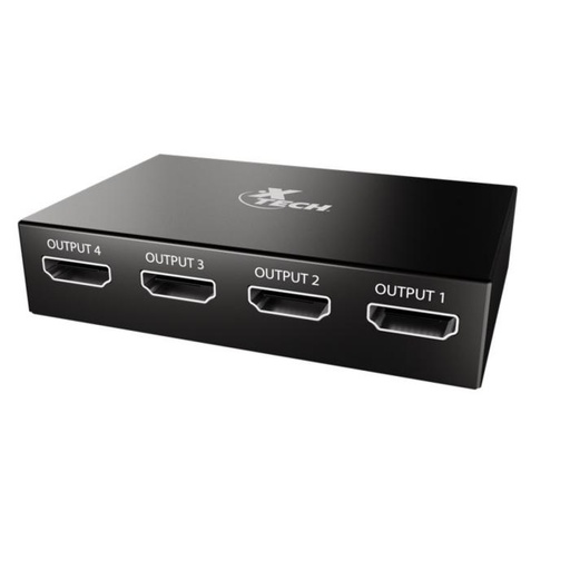 [XHA-420] Splitter Xtech XHA-420 HDMI de 4 Puertos con Alimentación de Corriente
