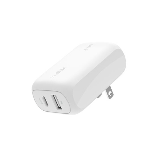 [WCB009dqWH] Cargador Belkin de pared doble de 42 W USB-C, USB-A 