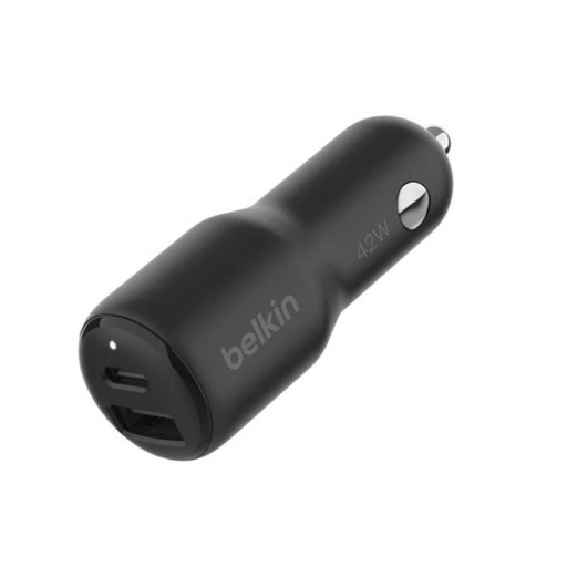 [CCB005btBK] Belkin 42W Car Charge USB-C 30W+ USB-A 12W